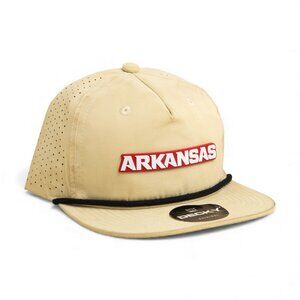 Arkansas Razorbacks ARKANSAS White 3D Perforated Rope Hat- Birch/ Black